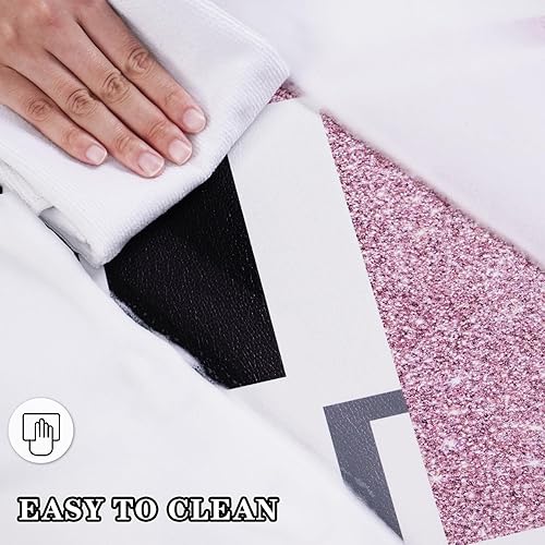 Miniatura 7 de FRAMICS Juego de 2 tapetes de cocina acolchados antifatiga, antideslizantes, juego de 2, moderno, abstracto, rosa, lavable, para el hogar, oficina,