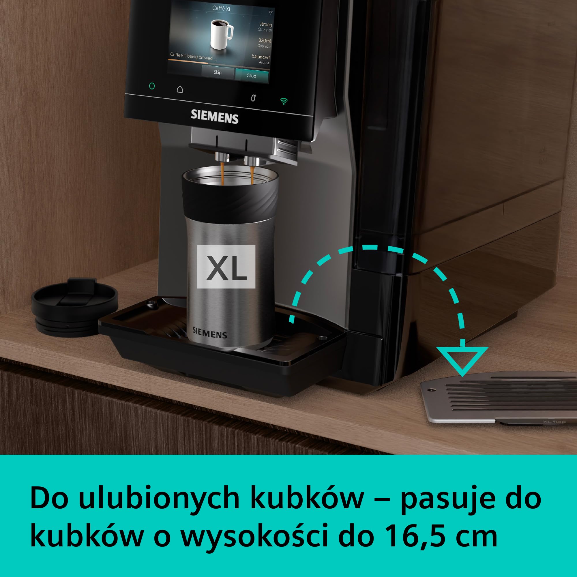 Siemens, automatyczny ekspres do kawy, EQ700 iAroma, wyświetlacz dotykowy, Cold Brew i Slow Brew, aplikacja Siemens Home Appliances, odcień morning haze, TP725E01