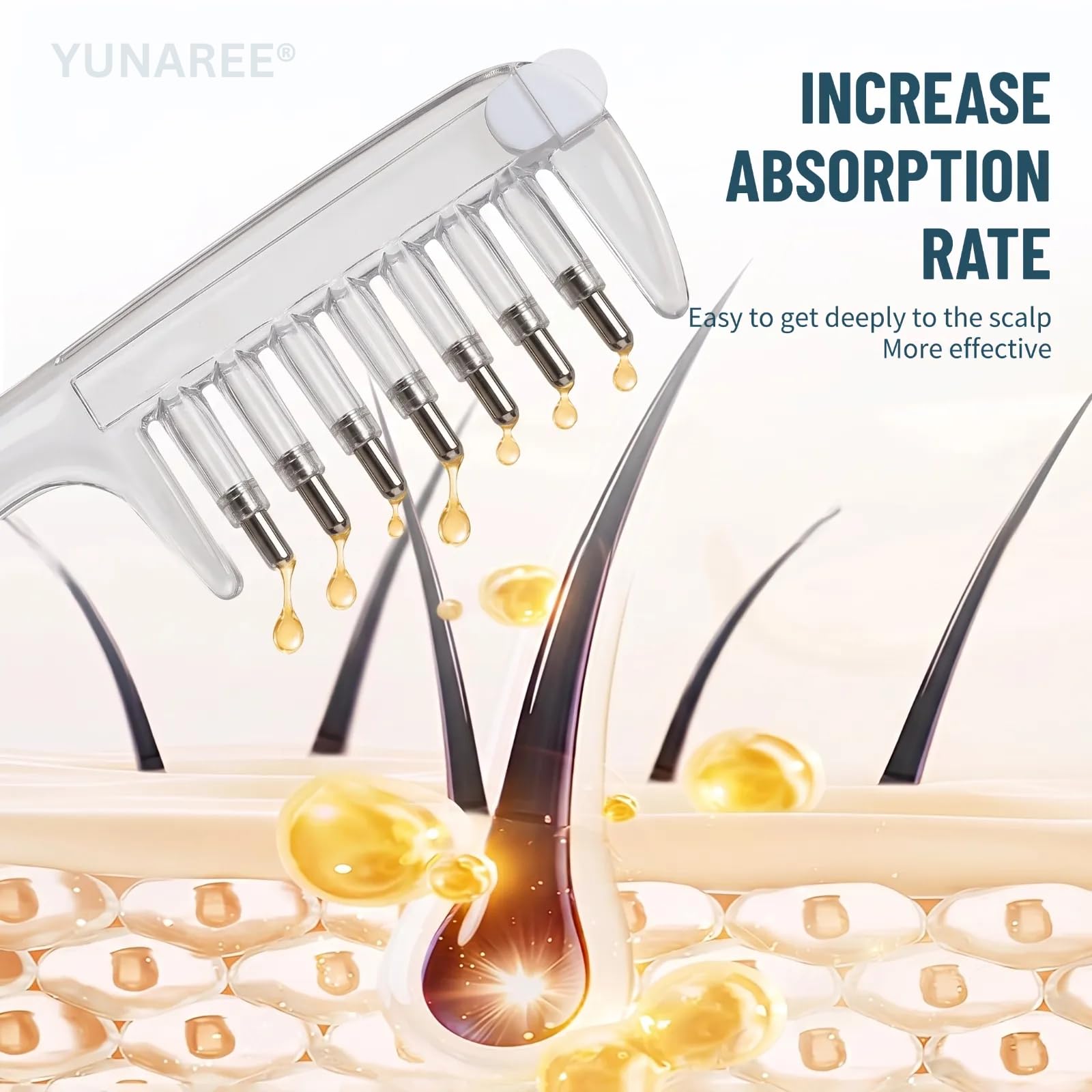 Crystal Serum Comb Applicator Massage Hair Comb for Scalp Massage | Oil  Infusion Applicator, Roller Ball Design : Amazon.in: Beauty