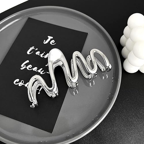 Miniatura 2 de Pinzas de metal plateado para cabello grueso, 1 pinza para el cabello, accesorios para el cabello para mujeres, pinza de pelo geométrica de metal