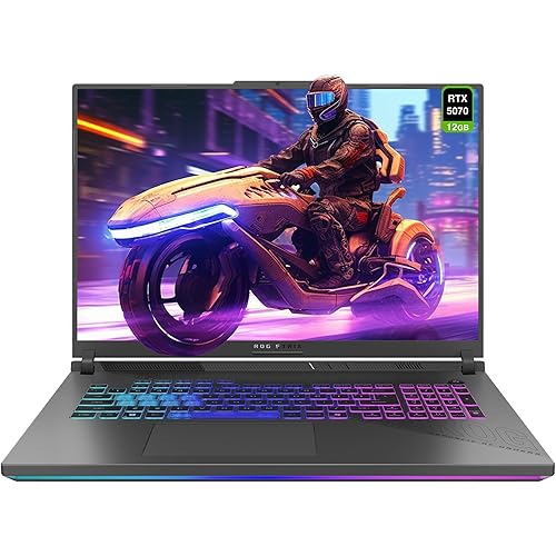 ASUS ROG Strix G18 Gaming Laptop, AMD Ryzen 9-9955HX, 64 GB DDR5 RAM, 4 TB PCIe SSD, 18" 2.5K (2560x1600) 240Hz Display, Nvidia G-Force RTX 5070, 4-Zone RGB Keyboard, W11 Home, Eclipse Gray