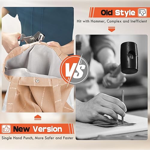 Miniatura 3 de NEU MASTER Snap Fastener Tool, Heavy Duty Snap Fastener Kit with 140pcs Snap Buttons, Handheld Snap Pliers Canvas Repair Kit for Leather, Boat