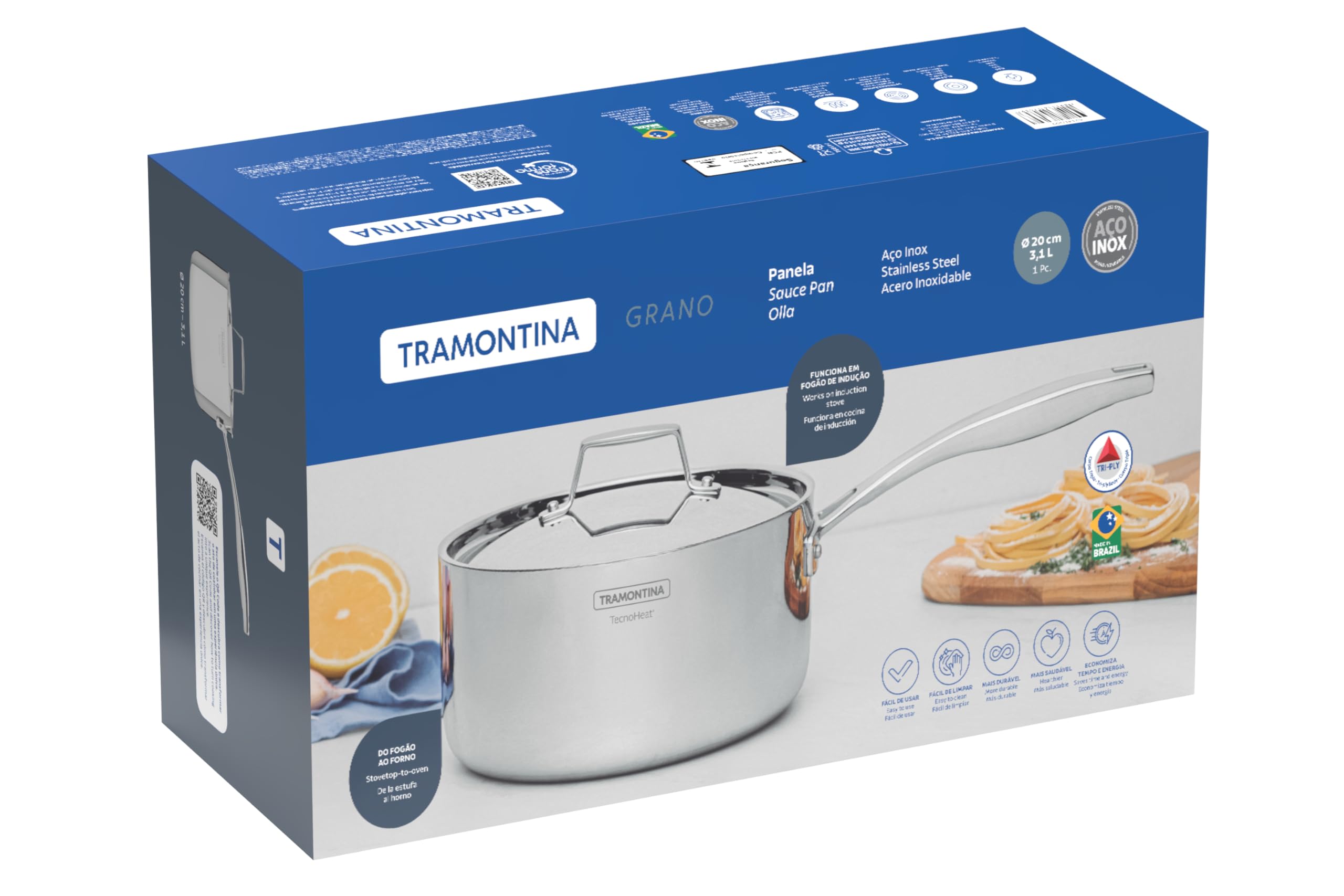 Amazon.co.jp: トラモンティーナ グラーノ ソースパン 片手鍋 20cm