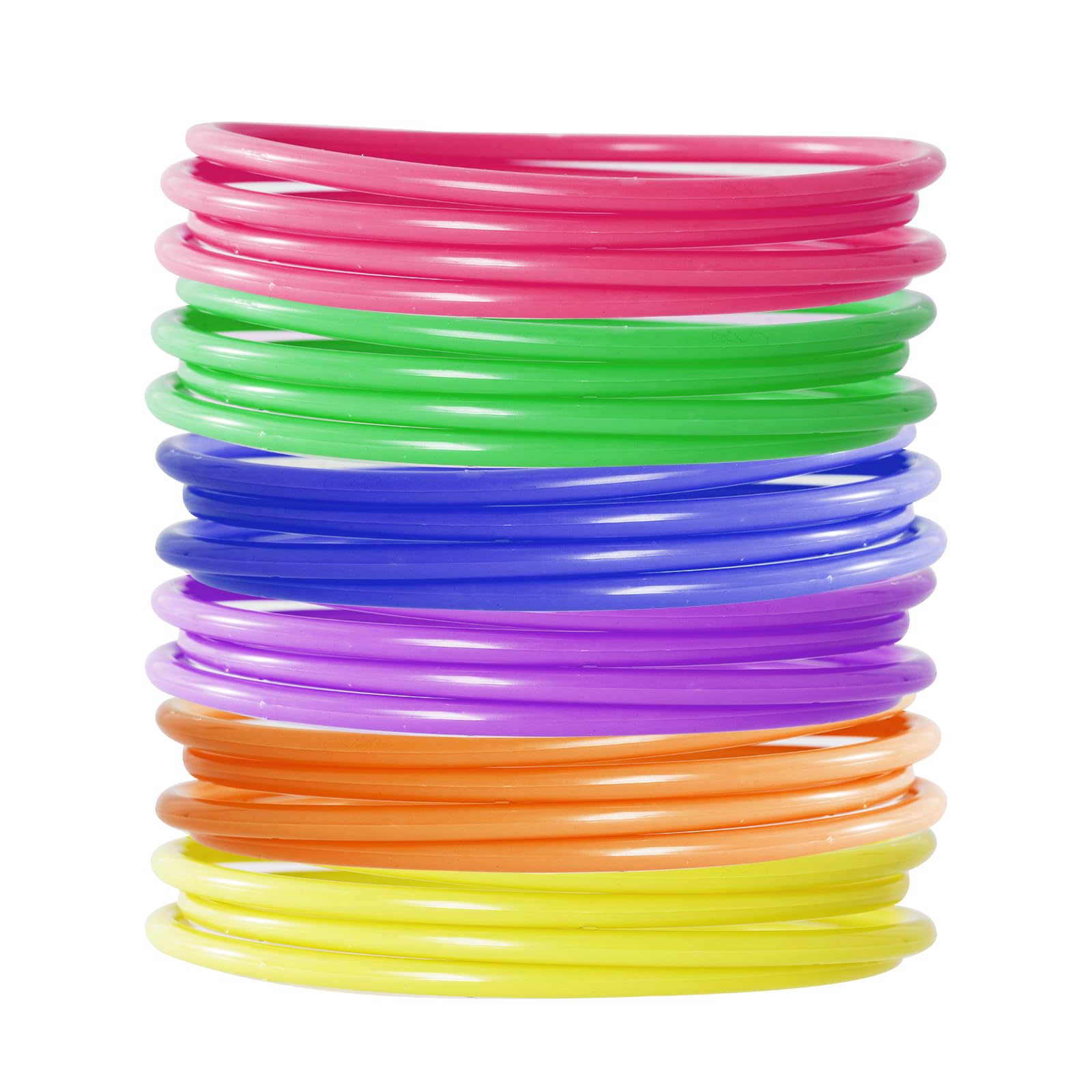 Topbuti 24 Pcs Plastic Ring Toss Game 5.5 Inch Carnival Rings for Speed and Agility Practice Games, Garden Backyard Outdoor Games, Bridal Shower Game, Game Booth-image-4