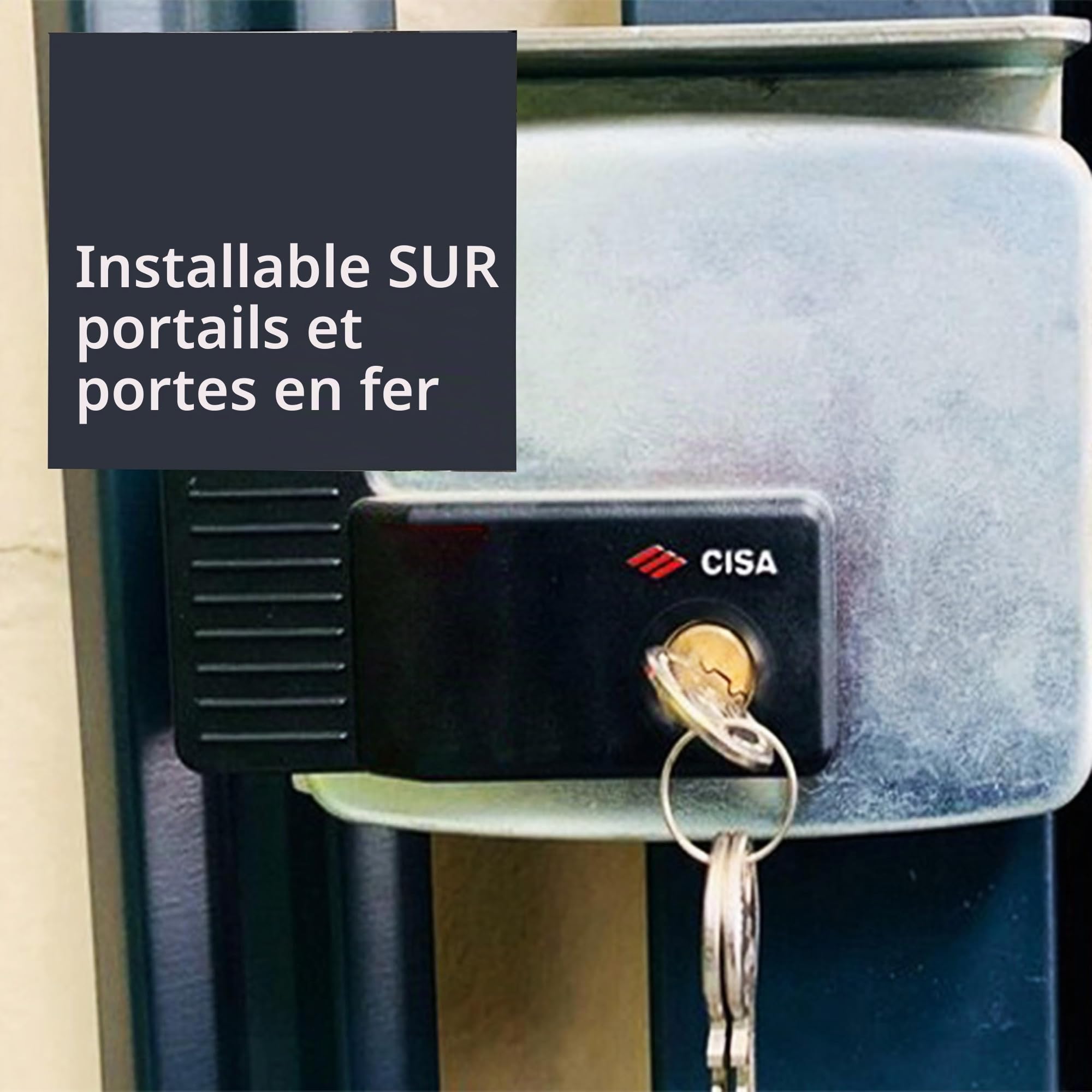 Cisa 11721601 Serrure de jante électrique, 12 V, galvanisée, Entry 60, à droite