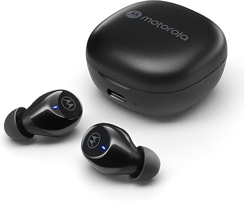 Motorola Moto Buds 105 - Auriculares inalámbricos Bluetooth con cancelación de ruido ambiental con control táctil y funda de micro carga, IPX5,