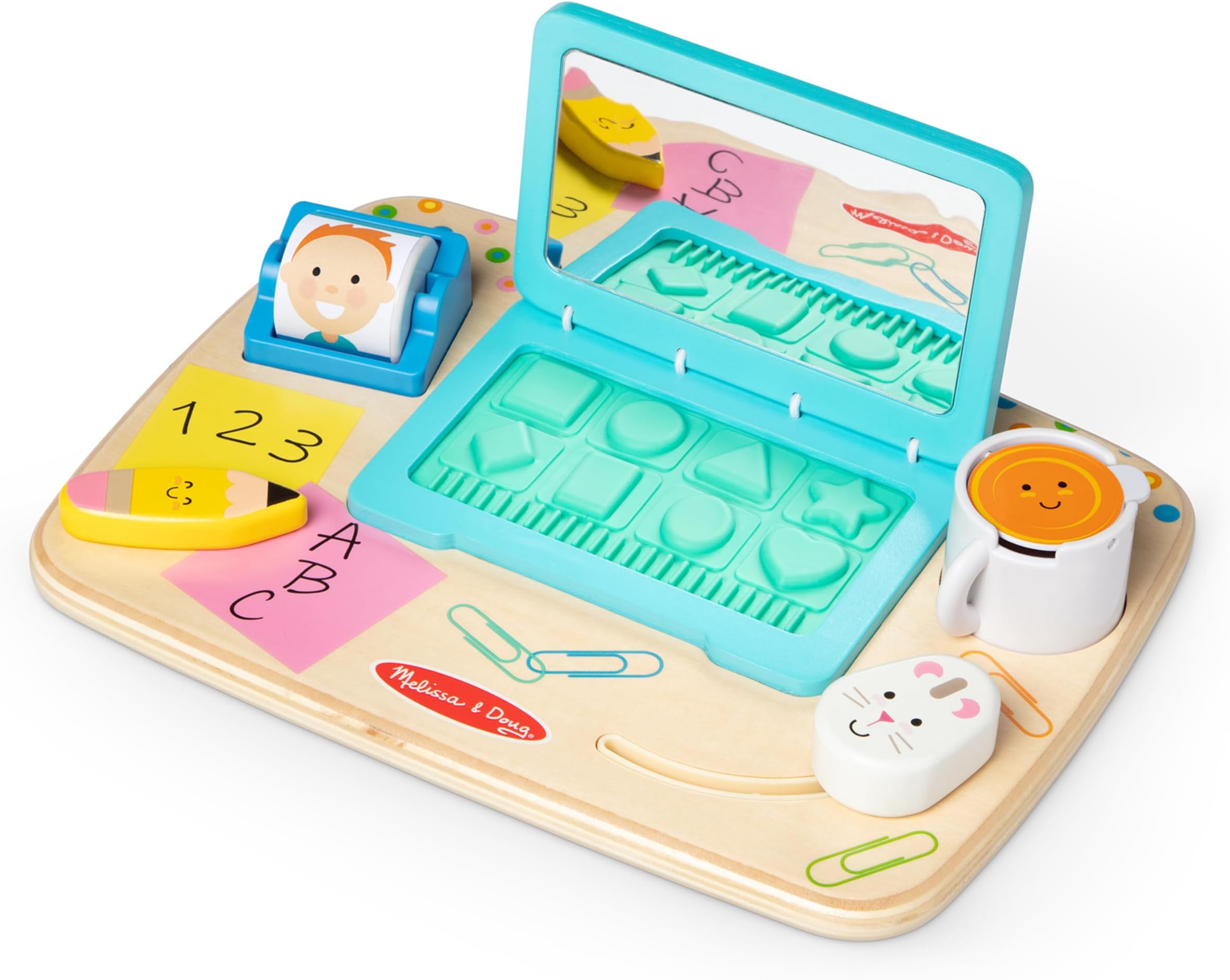 Wooden Work & Play Desktop Activity Board | Sensory Toys for Boys & Girls | 12+ Months - FSC Certified