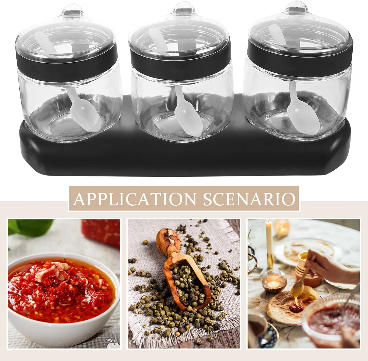 1set Seasoning Jar Spice Jar Condiment Bottles Set Kitchen Supplies Storage Pot