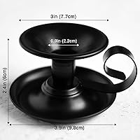 Vista 6 de FiveSeasonStuff Juego de 2 portavelas vintage chapados en negro con mango para candelabros de cera cónica