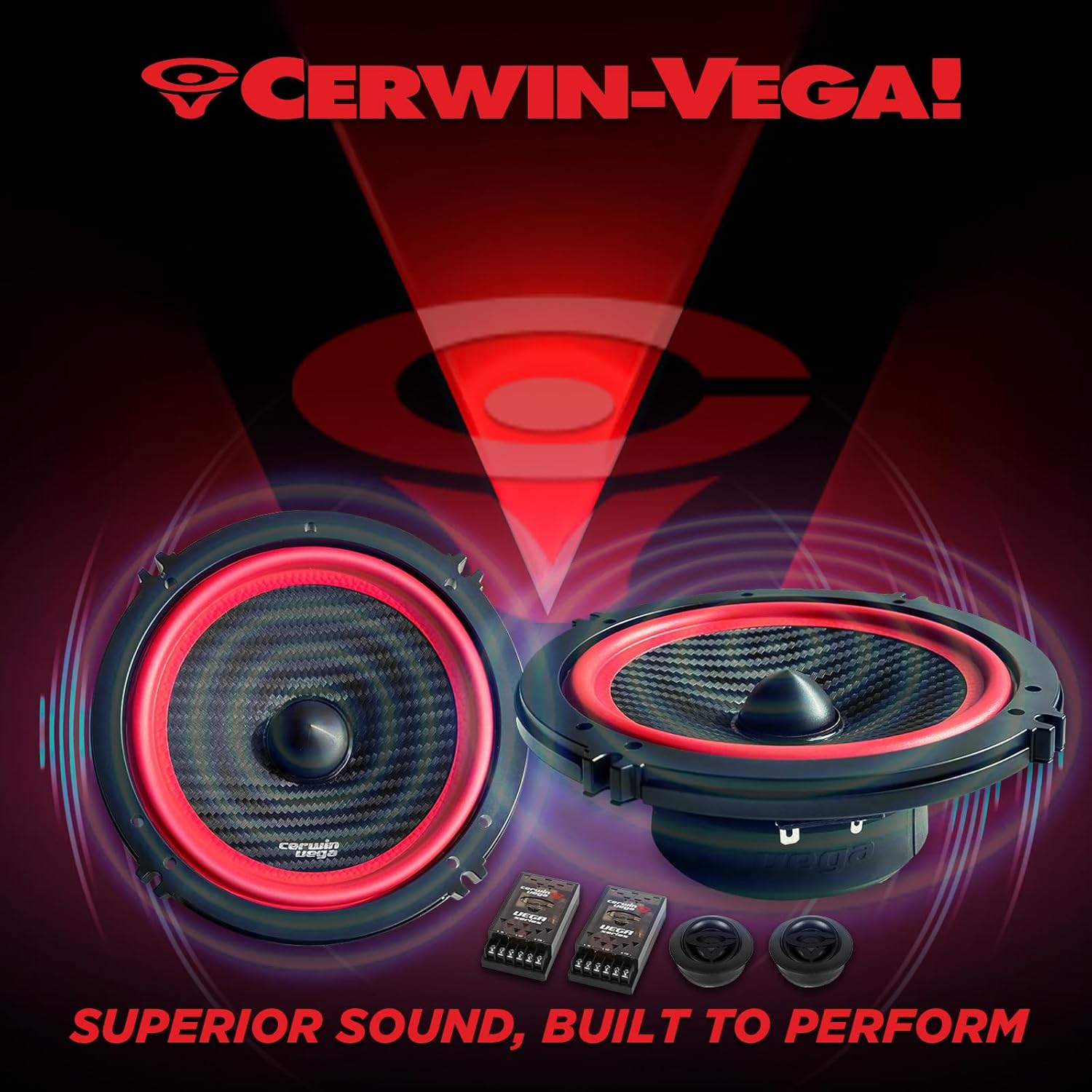 CERWIN-VEGA! "2025 Edition​ V65C 6.5” 2-Way Component Full Range Speaker System (4Ω) - 1 Inch Tweeter, Sold in Pairs