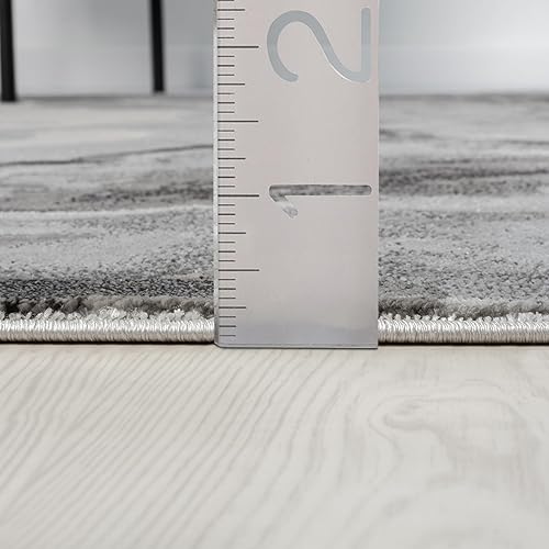 Miniatura 9 de Abani Regal Collection - Alfombra abstracta de piedra agrietada gris oscuro, 8 x 10 pies, para sala de estar, dormitorio y oficina