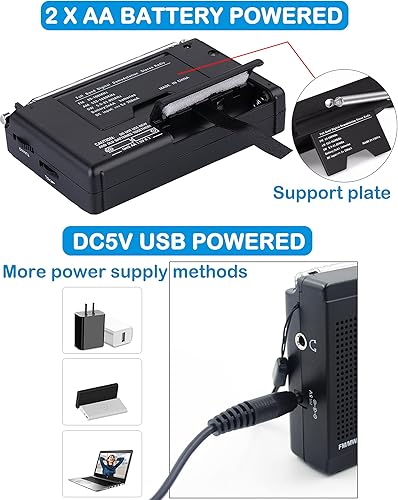Miniatura 4 de AM FM Radio de onda corta portátil con excelente recepción y retroiluminación, radios a pilas con reloj despertador y temporizador de sueño, pequeño