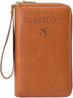 Rfid Passport Wallet,2025 New Passport Holder for Travel,Rfid Passport Holder for Travel,With Safety Zipper, Credit Cards, Tickets and Cash Can be Stored. (Brown)