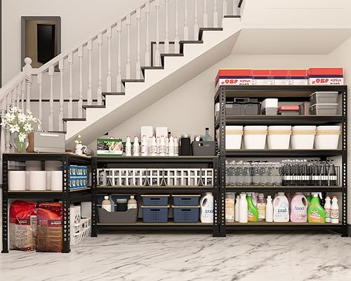 Miniatura 8 de Estantes de almacenamiento de garaje de 5 niveles, 32 pulgadas de ancho x 16 pulgadas de profundidad x 63 pulgadas de alto, estantes de metal