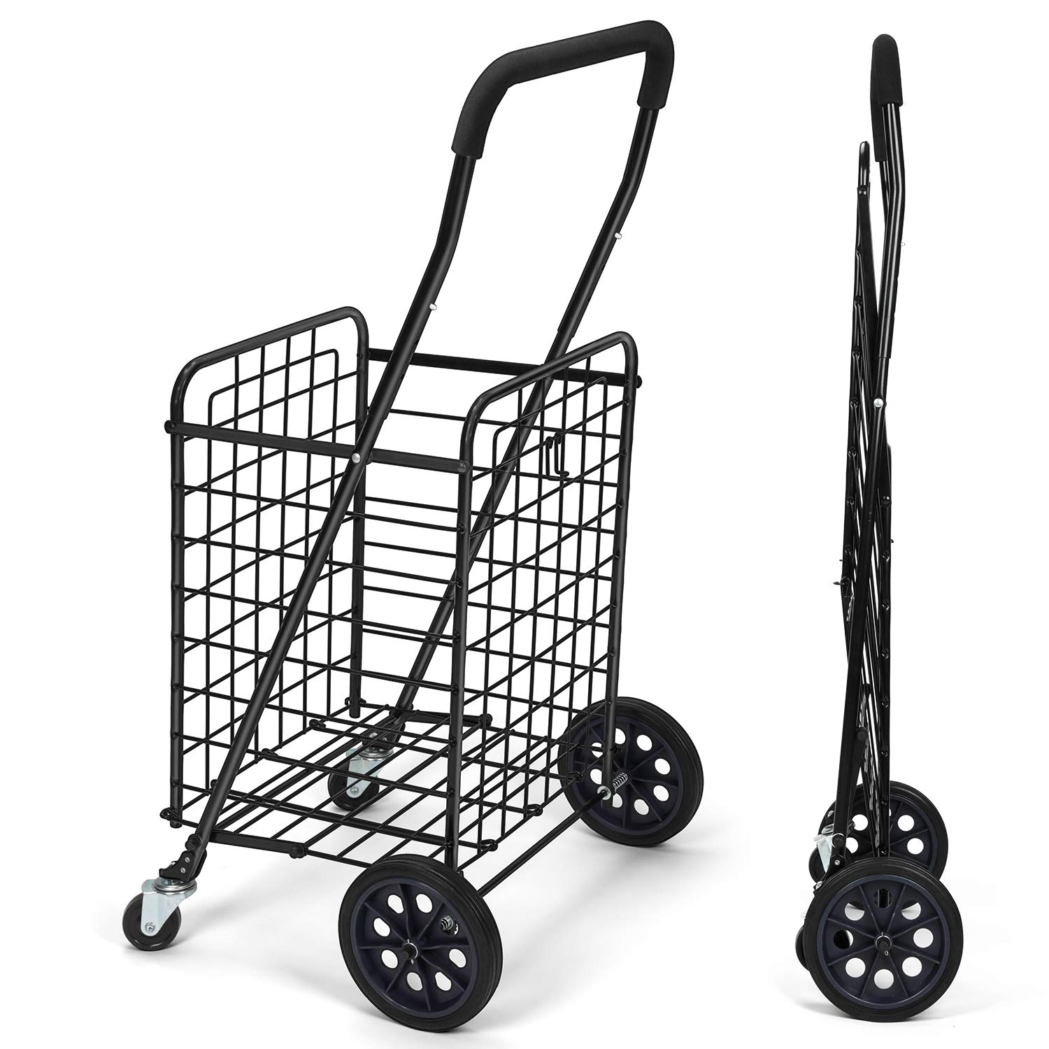 folding shopping cart with seat