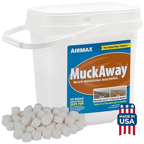 Miniatura 12 de Airmax MuckAway, removedor natural de mugre para estanques, limpia y elimina mugre y lodo, tabletas de bacterias y enzimas fáciles de usar, seguro