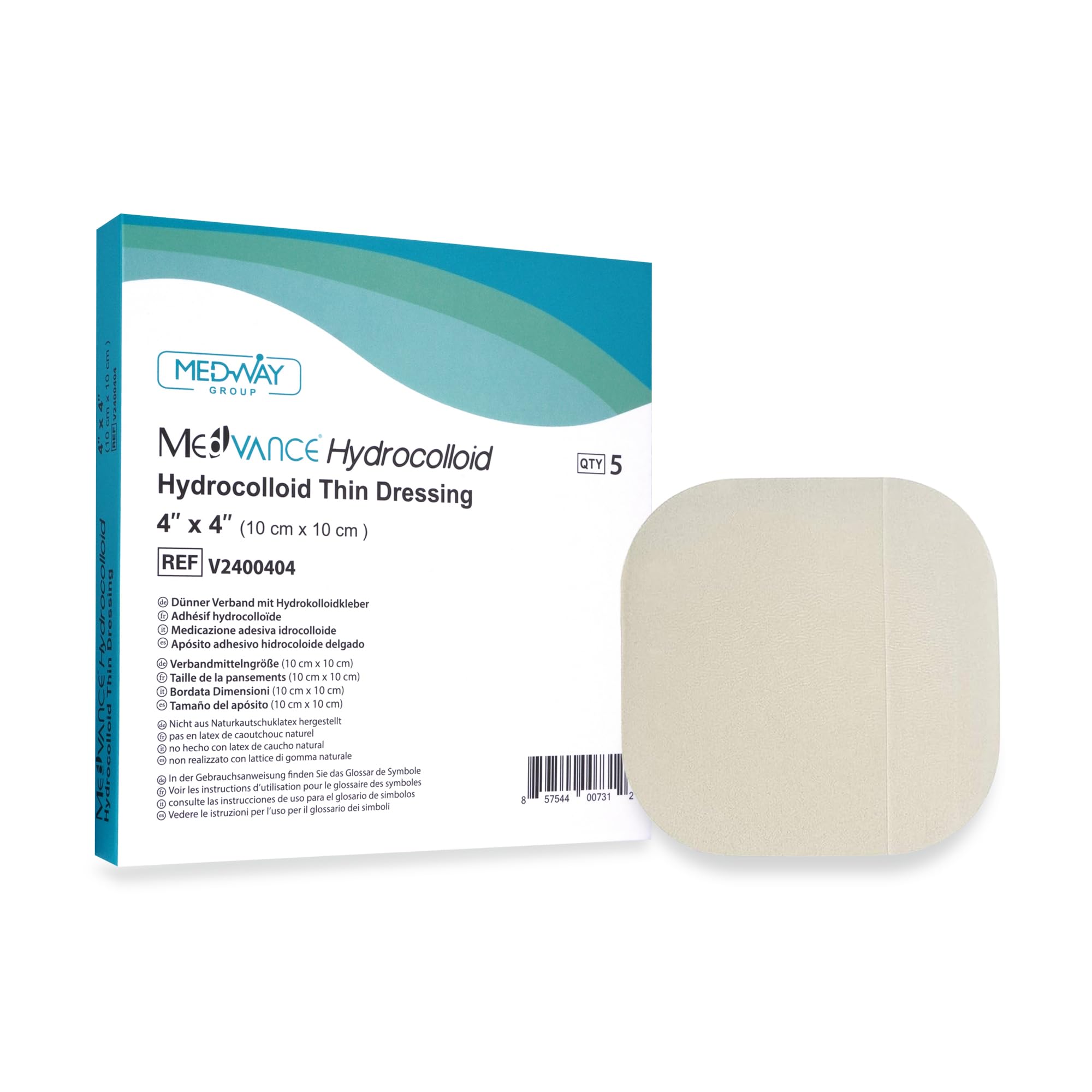 Hydrocolloid – Hydrocolloid Adhesive Thin Dressing, 4"x4", Box of 5 dressings