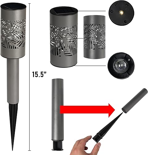 Miniatura 2 de Dazzle Bright Luces solares para caminos al aire libre, paquete de 12 luces LED de color blanco cálido, impermeables, para paisaje, pasarela,