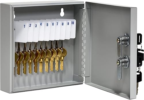 BankSupplies Fort Knox - Armario de 10 llaves, caja de control de bloqueo doble, construcción de acero soldado de calibre 22, resistente a los