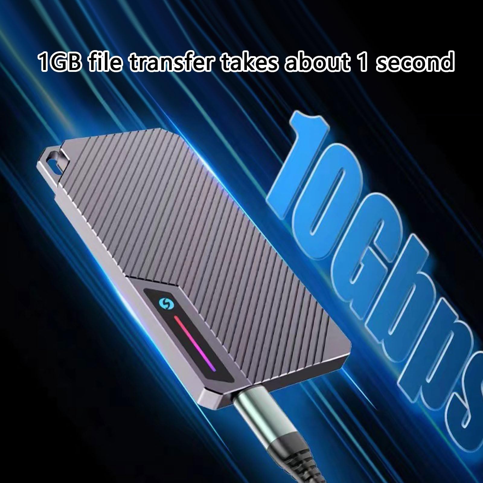 Custodia in alluminio USB C 10Gbps Velocità di trasferimento 2280 M-Key B+M NVMe Drive Case con LED Light Led Hard Drive Case