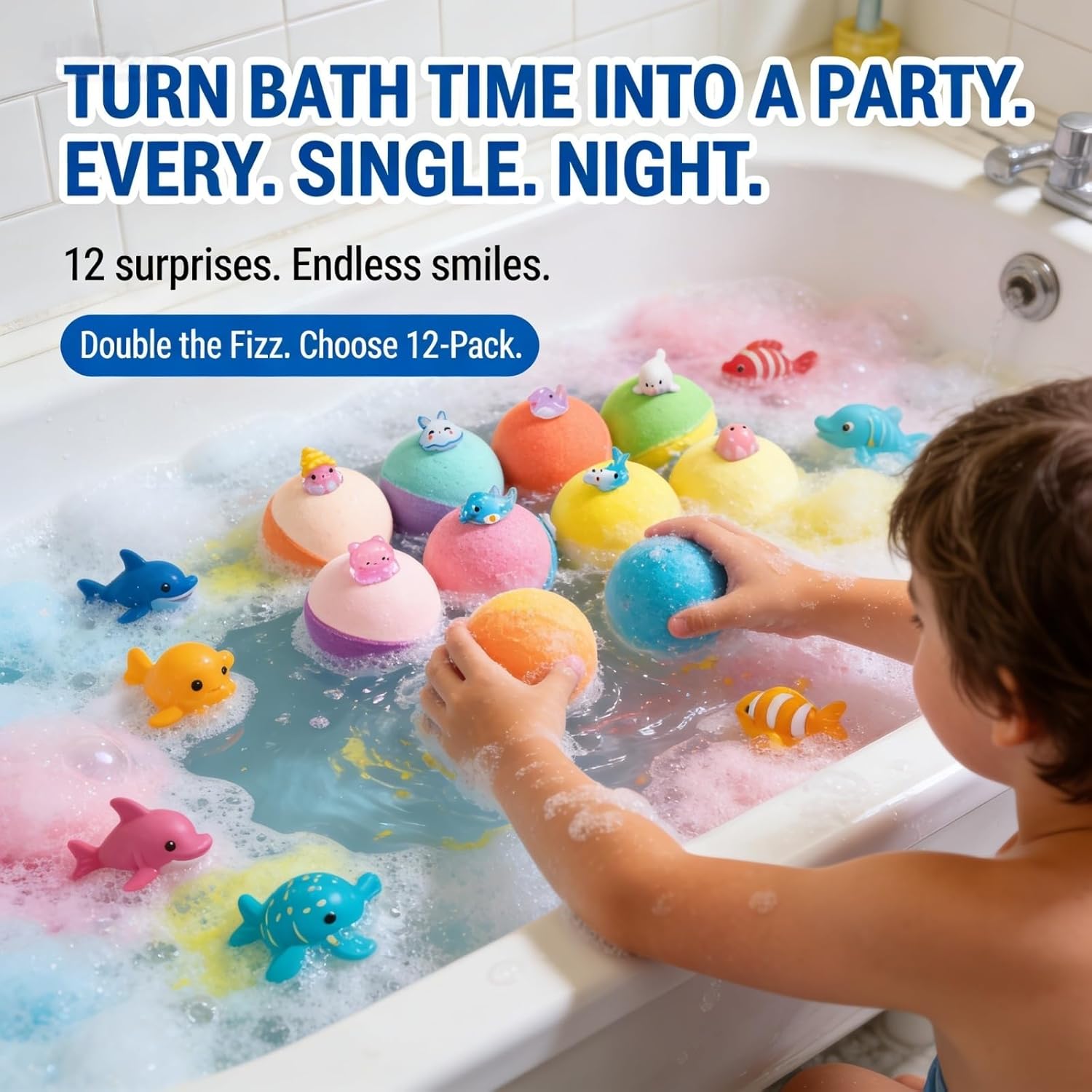 Bath Bombs with Toys Inside, Easter Fizzy Bubble Bath Bombs Gift Set with Surprise Inside (*2)