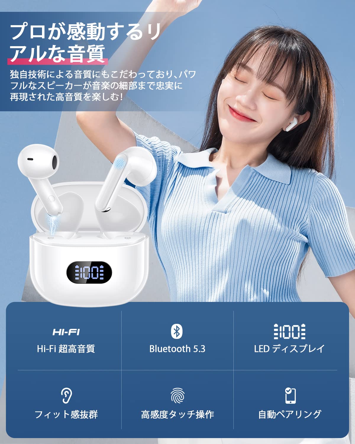 2024年新開発モデル Bluetoothイヤホン Amazon.co.jp: ワイヤレスイヤホン イヤホン bluetooth 【2024改良型