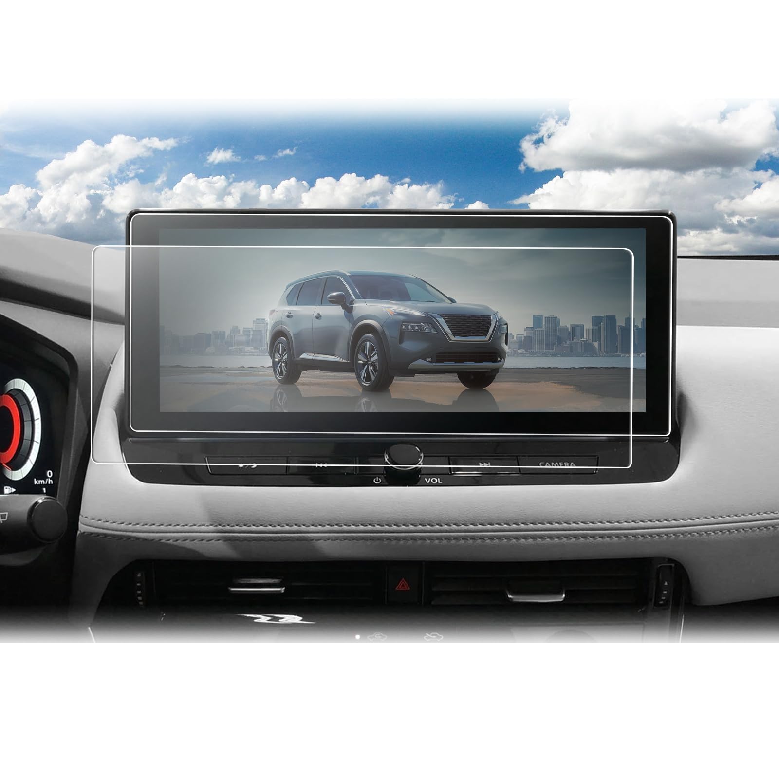 BIBIBO Protector de pantalla antirreflejos para N*Lyocell Qashqai j12 X-Trail T33 e-POWER 2021-2024 de 12,3 pulgadas, protector de pantalla táctil resistente a los arañazos, protector de pantalla