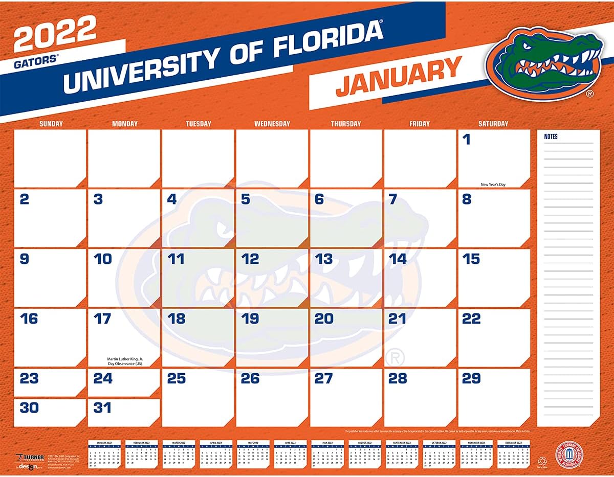 Turner Sports Florida Gators 2022 22X17 Desk Calendar (22998061477) : Office Products - Amazon.com