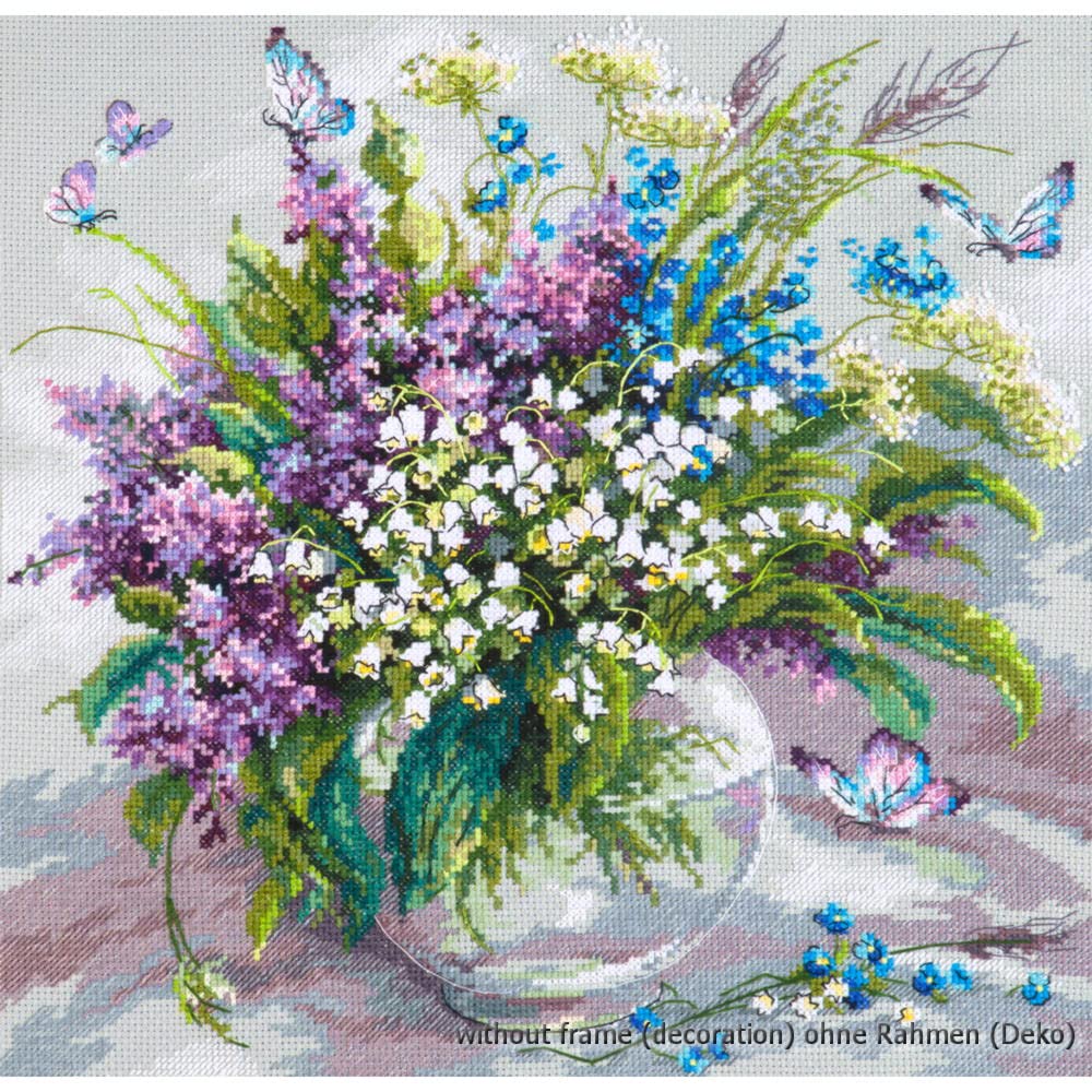 Magic needle 40-70 ZW Warmer May Counted Cross Stitch Kit with Zweigart Edition, Cotton, Multi-Colour, 32 x 32 cm
