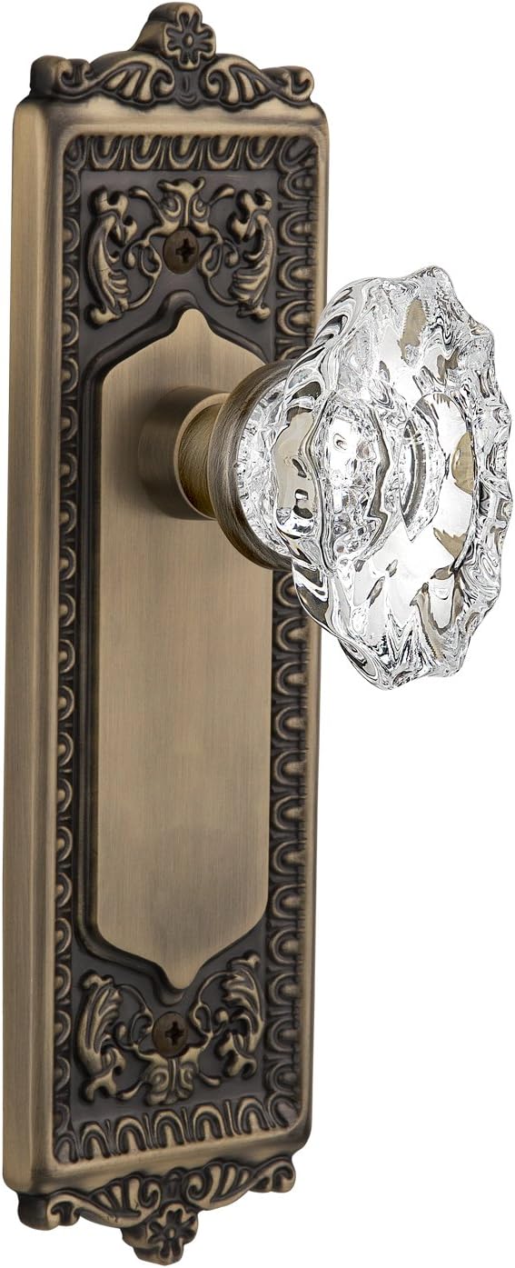 Nostalgic Warehouse Egg & Dart Plate with Chateau Knob, Single Dummy, Polished Brass