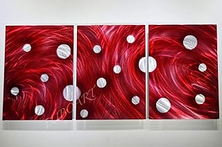 62"x24" Abstract Metal painting, wall Sculpture, home office red Modern Art, contemporary wall Decor, Original handmade artwork by Lubo 62"x24"