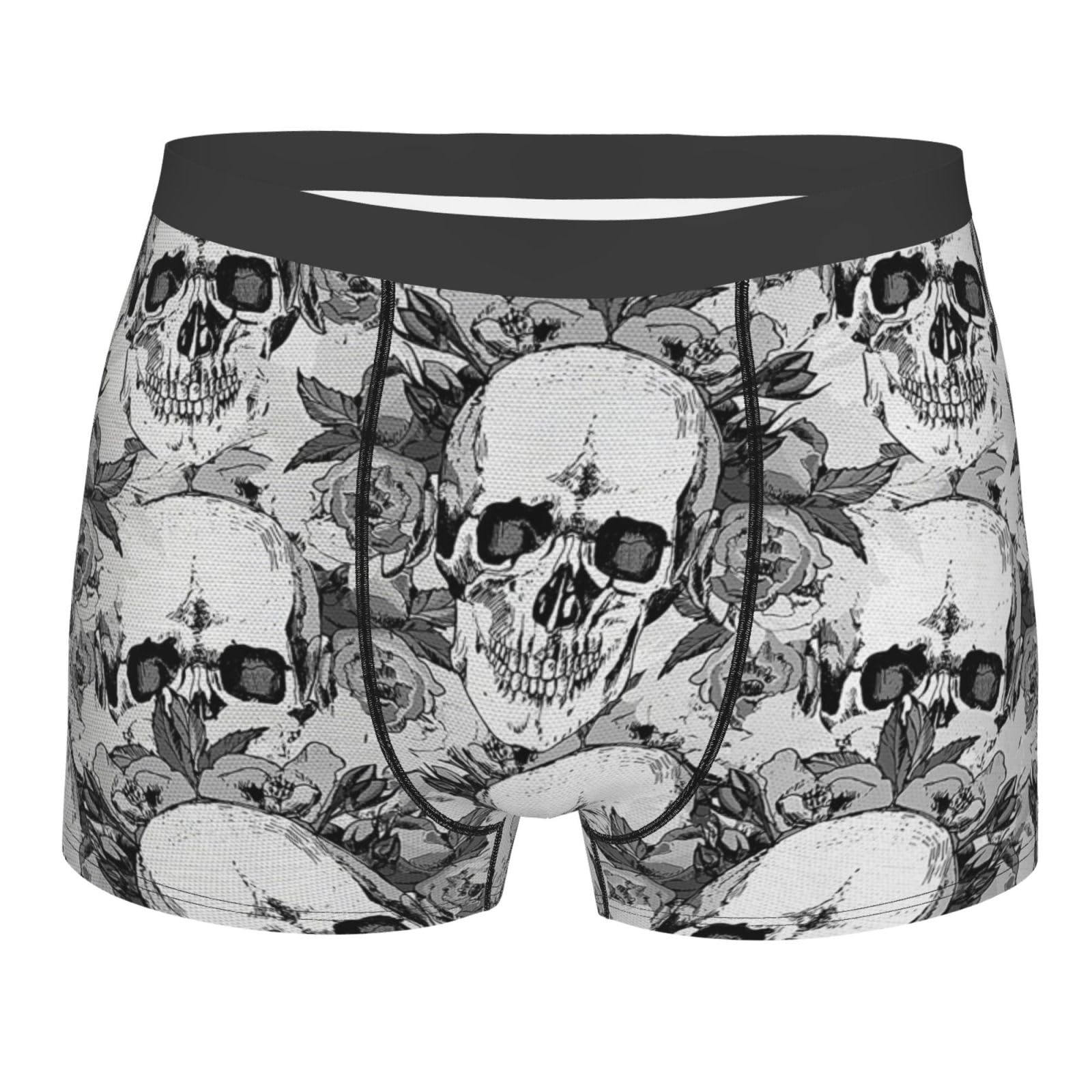 Westch Men's Skull Skeleton Underwear - Comfortable, Performance-Oriented, Breathable Shorts With Soft-Feel, Stretchable And Anti-Chafing Properties For Everyday Use
