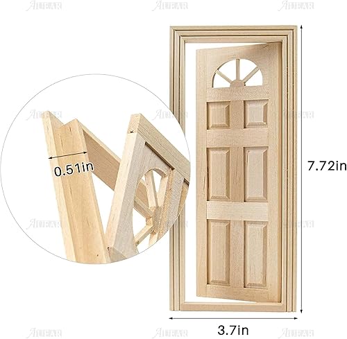 Miniatura 3 de AUEAR, Muebles en miniatura para casa de muñecas 112, puertas de madera para bricolaje, muñeca, muebles para el hogar, manualidades (6 paneles