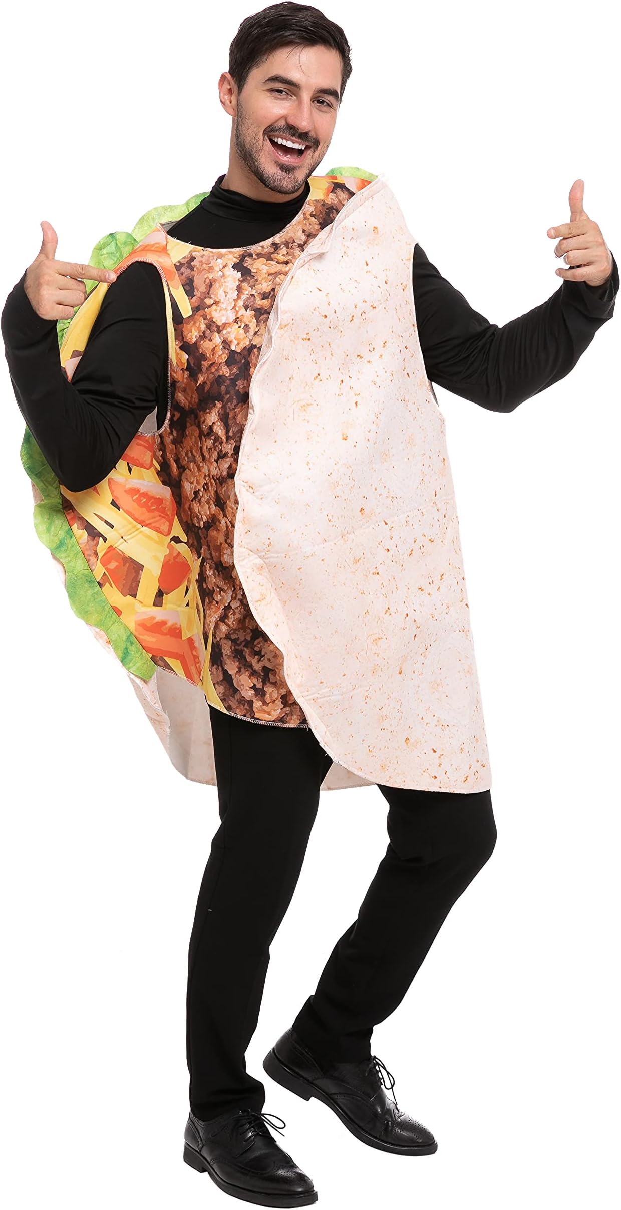 Spooktacular Creations Taco Costume Adult Halloween Costume Burrito Food for Halloween Dress Up Cosplay Party