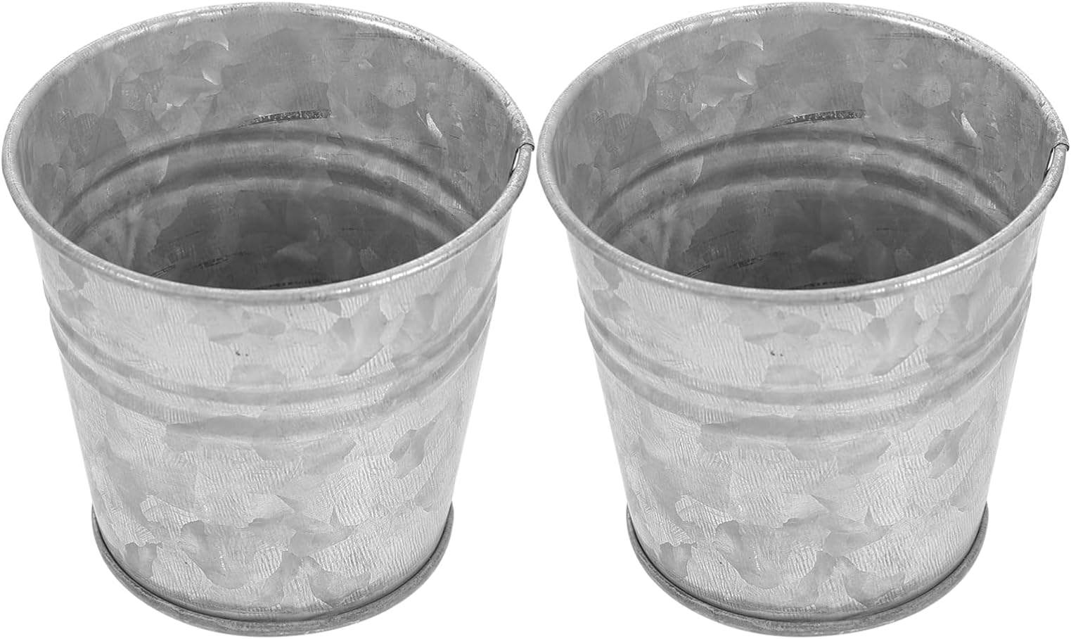 2pcs Metal Flower Vase Pails with Handle Farmhouse Galvanized Metal Milk Can Tin French Country Vase Bucket Planter Jug for Garden Home Decor vase