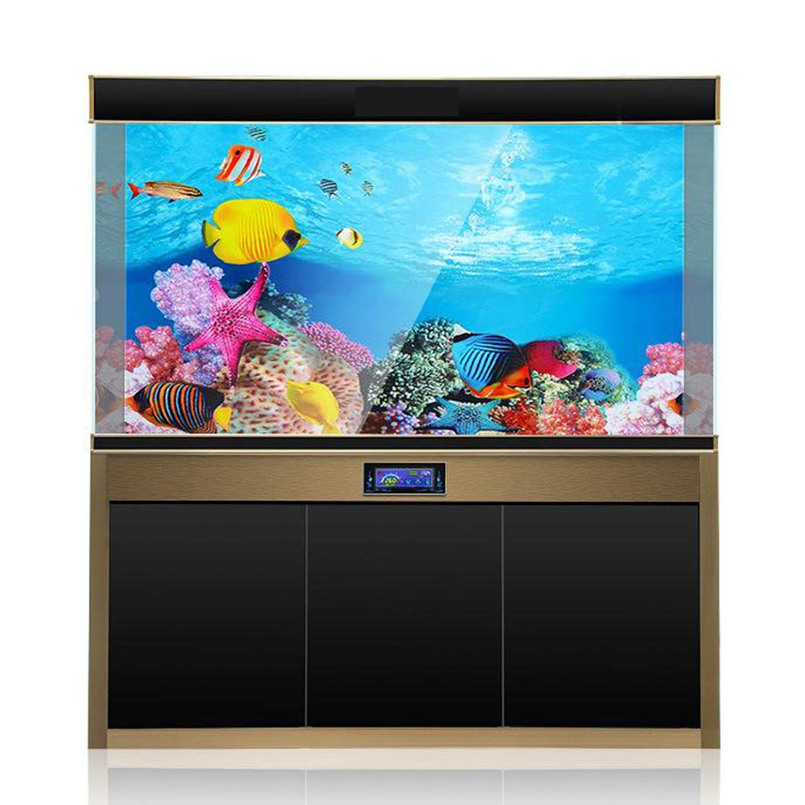 Poster Aquarium Sticker Aquarium Poster Image Décoration PVC Autocollant Doubleface Convient pour Bureau