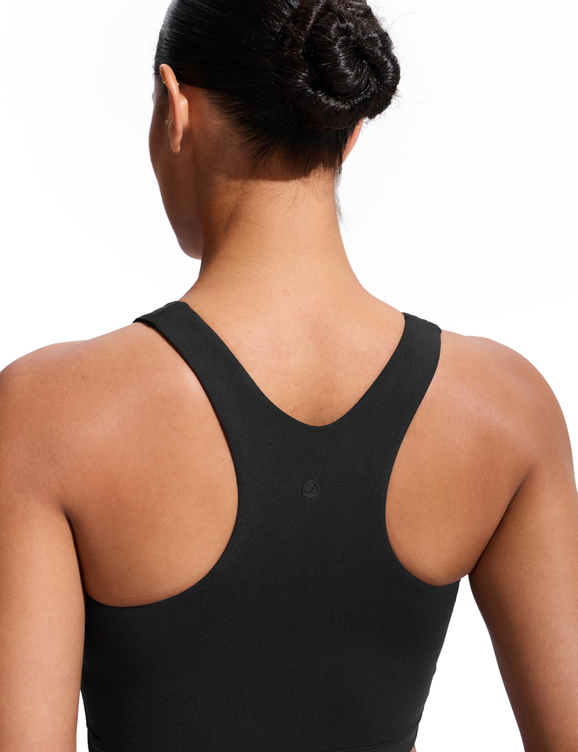 CRZ YOGA Femmes Hauts de Bikini à Dos Nageur Haut de Maillot de Bain Sèche Rapidement Rembourré Crop Top