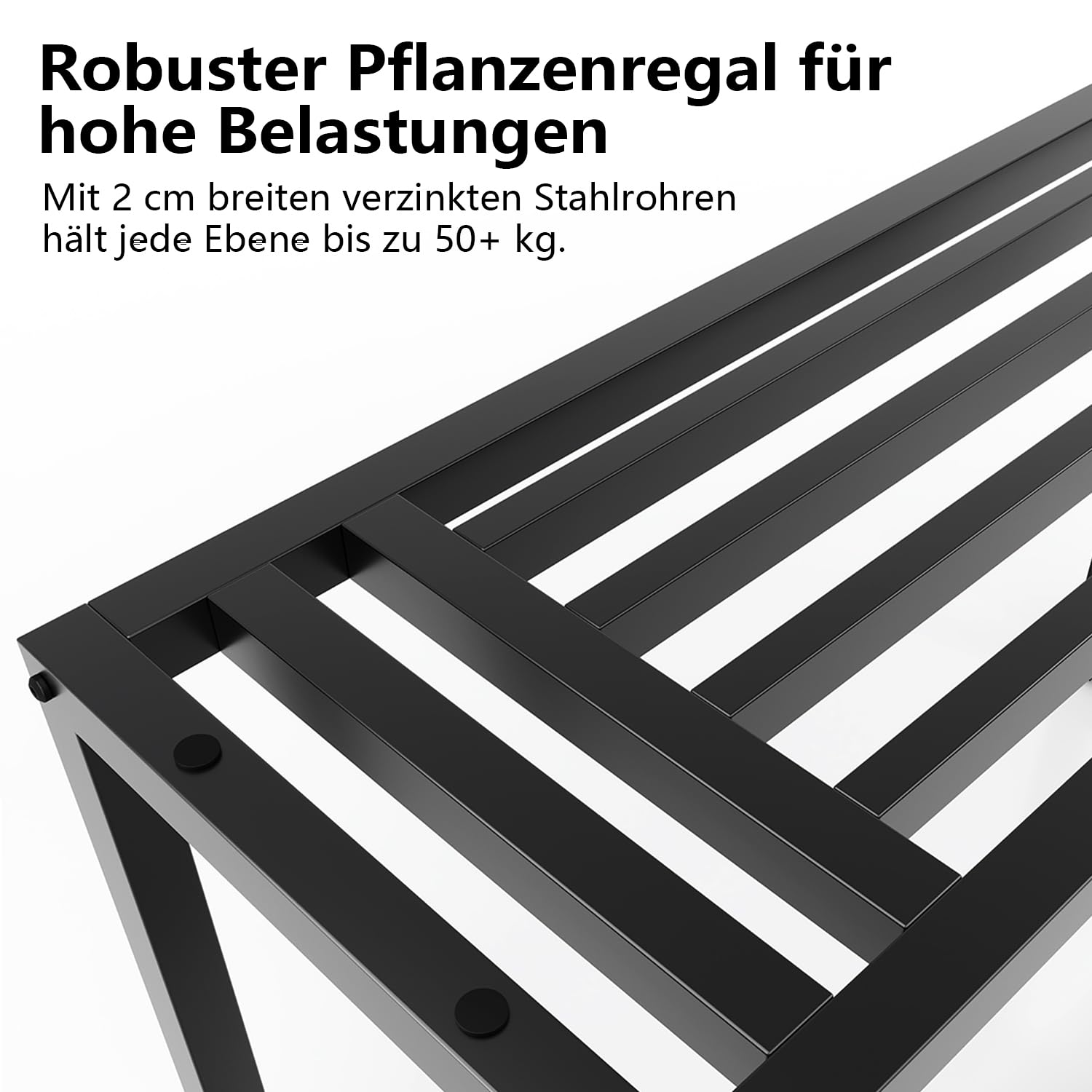 Pflanzenständer Indoor Outdoor,3 Etagen Metall Blumenstände Schwarz Rostfest Blumenhocker,Pflanzenregal für Wohnzimmer Terrasse Zuhause,Garten,Balkon,Büro,Wohnzimmer