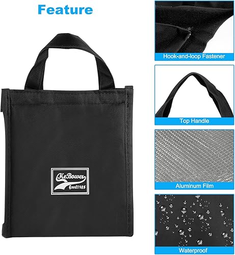 Miniatura 10 de PATIKIL Lonchera para mujereshombres, bolsa térmica térmica reutilizable de 13 x 6.3 x 10 pulgadas para el trabajo, picnic al aire libre, color gris