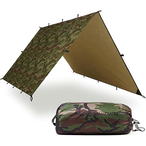 AquaQuest Safari Tarp – Lightweight Waterproof (5,000mm) Seam-Taped Ripstop Rain Fly for Backpacking, Thru-Hiking & Hammock Camping