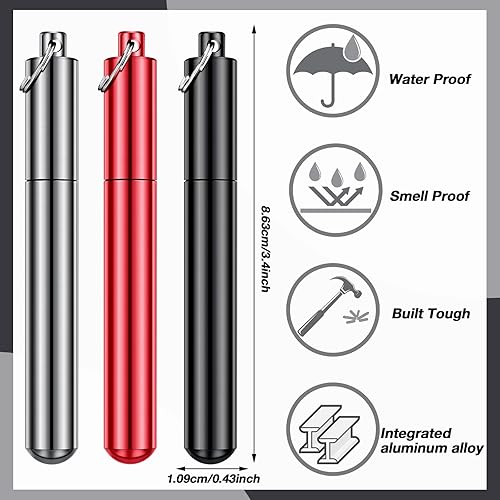 Miniatura 2 de Tanlade 6 piezas portpalillos de dientes portátil hermético de aluminio tubo de metal a prueba de olores tubo de almacenamiento tubo de articulación