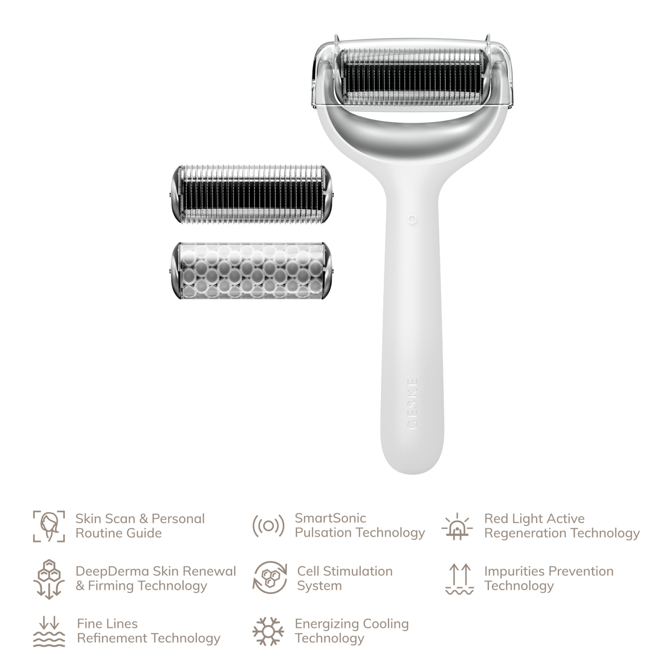 GESKE SmartAppGuided™ MicroNeedle Face & Body Roller, White - Image 4
