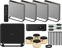 Sony BRAVIA Theater Quad 4-Wireless Speaker Surround Sound System + SASW5 Subwoofer Bundle - Gray, IMAX Enhanced