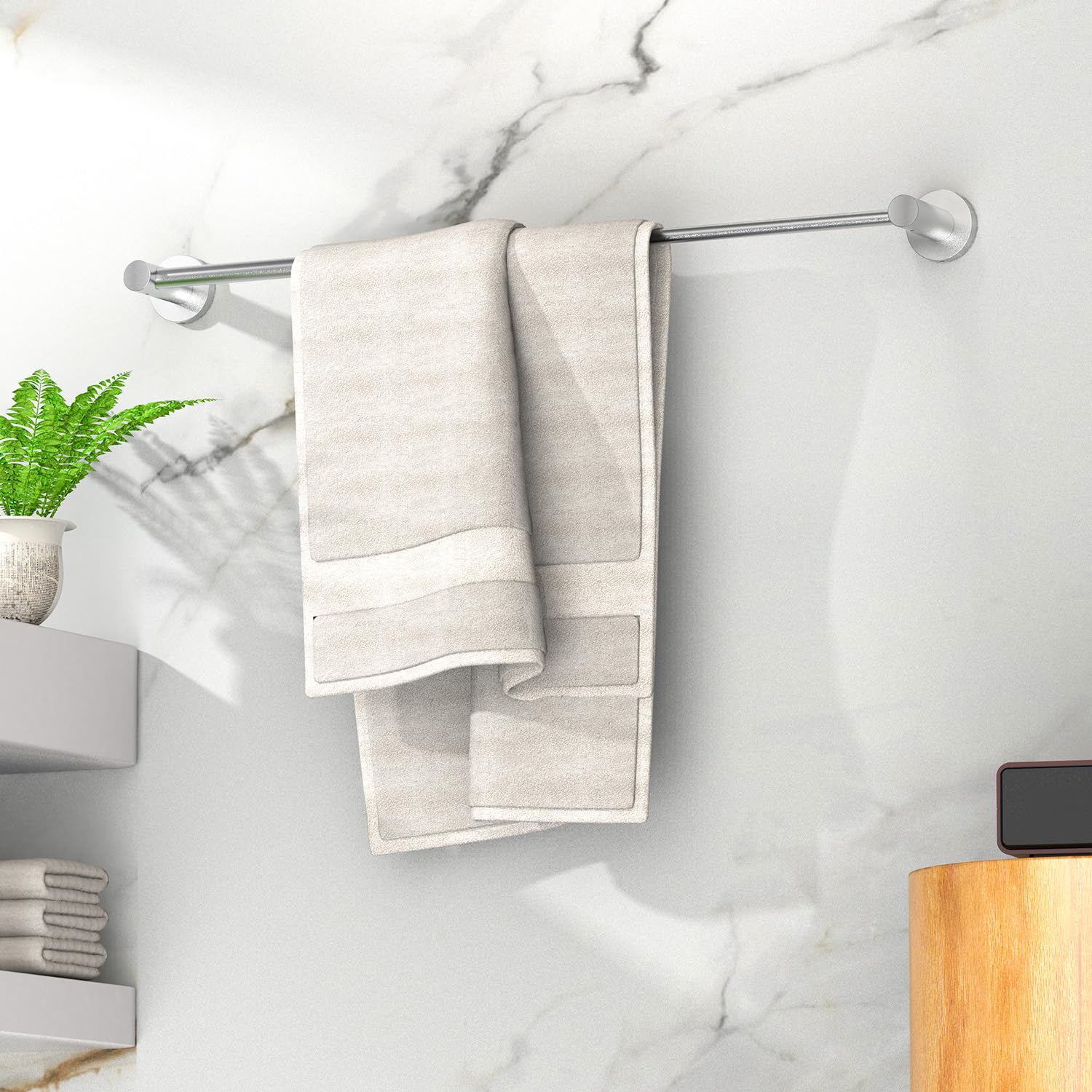 Porte-serviettes Salle De Bain Cuisine Acier Inoxydable Noir Mat