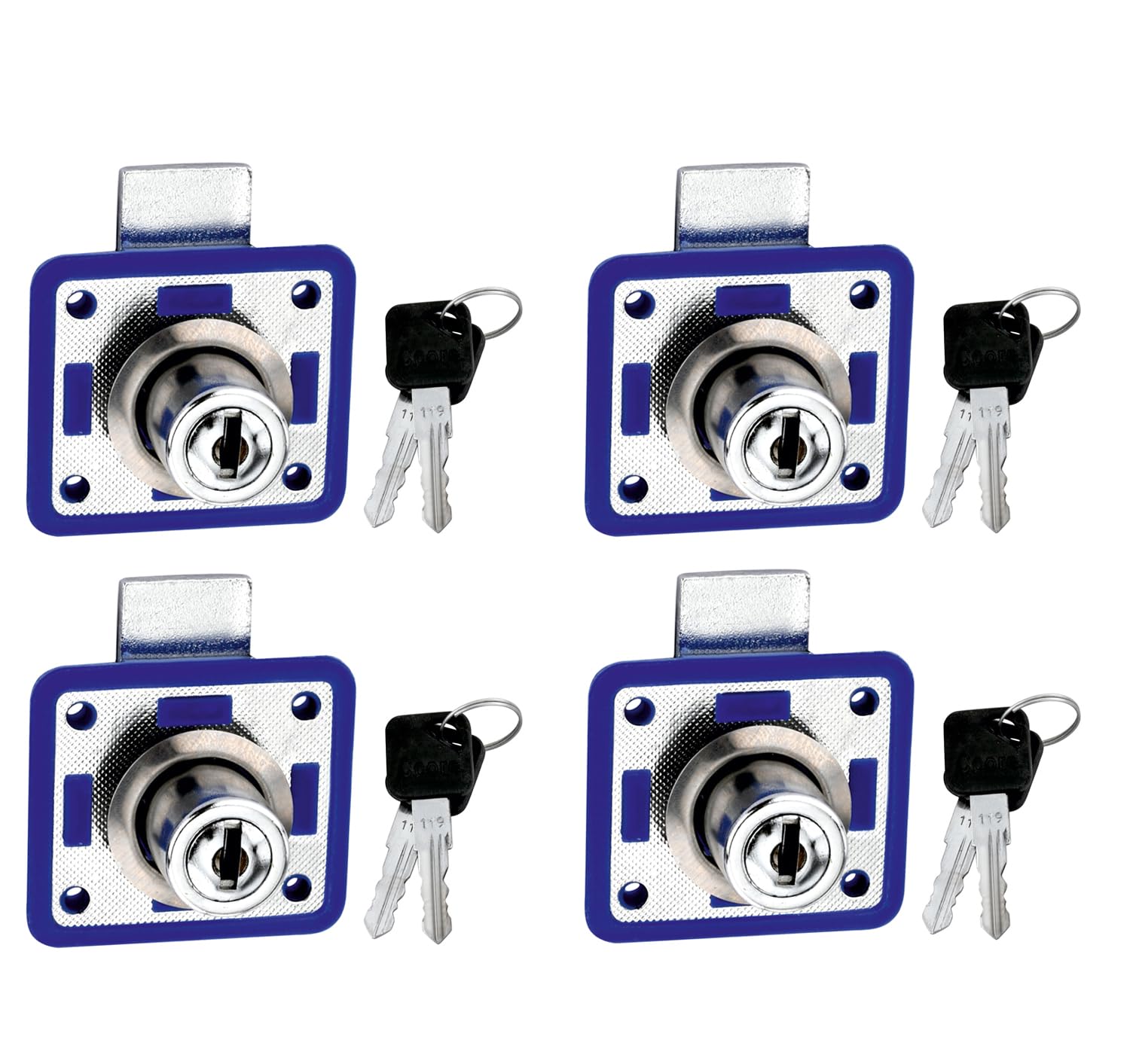 Ccore V-22 Cabinet Lock (19mm) – Durable Iron Furniture Lock for Cabinets, Drawers, Cupboards & Storage Units | Easy Installation, Long-Lasting Security for Home, Office & Industrial Use (Pack of 4)