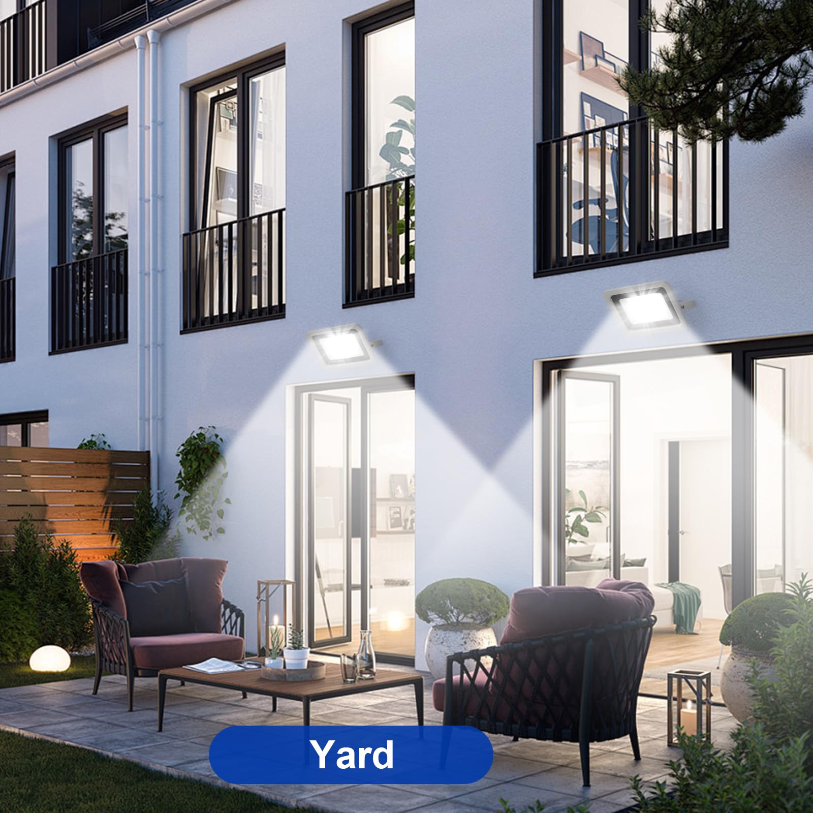YCZM Foco LED Exterior 50W,IP65 Impermeable Foco Proyector LED,Blanco Frío 6500K 5000 Lumen Focos LED Exterior,72 leds Terraza Floodlight para Casa,Garaje,Patio,Terraza,Campo【Blanco 1 Pieza】