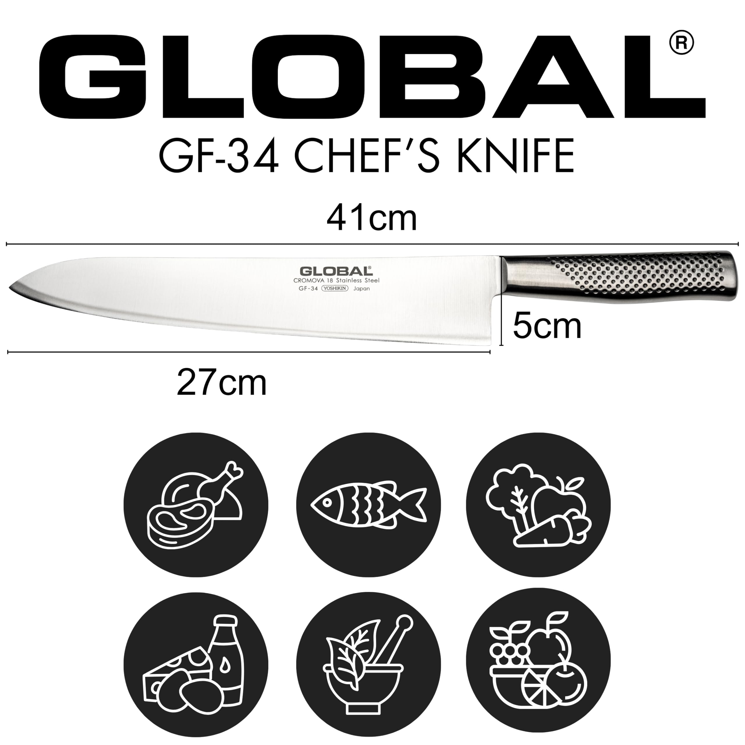 Coltello Global Forgiato Cuoco GF-34 27 cm
