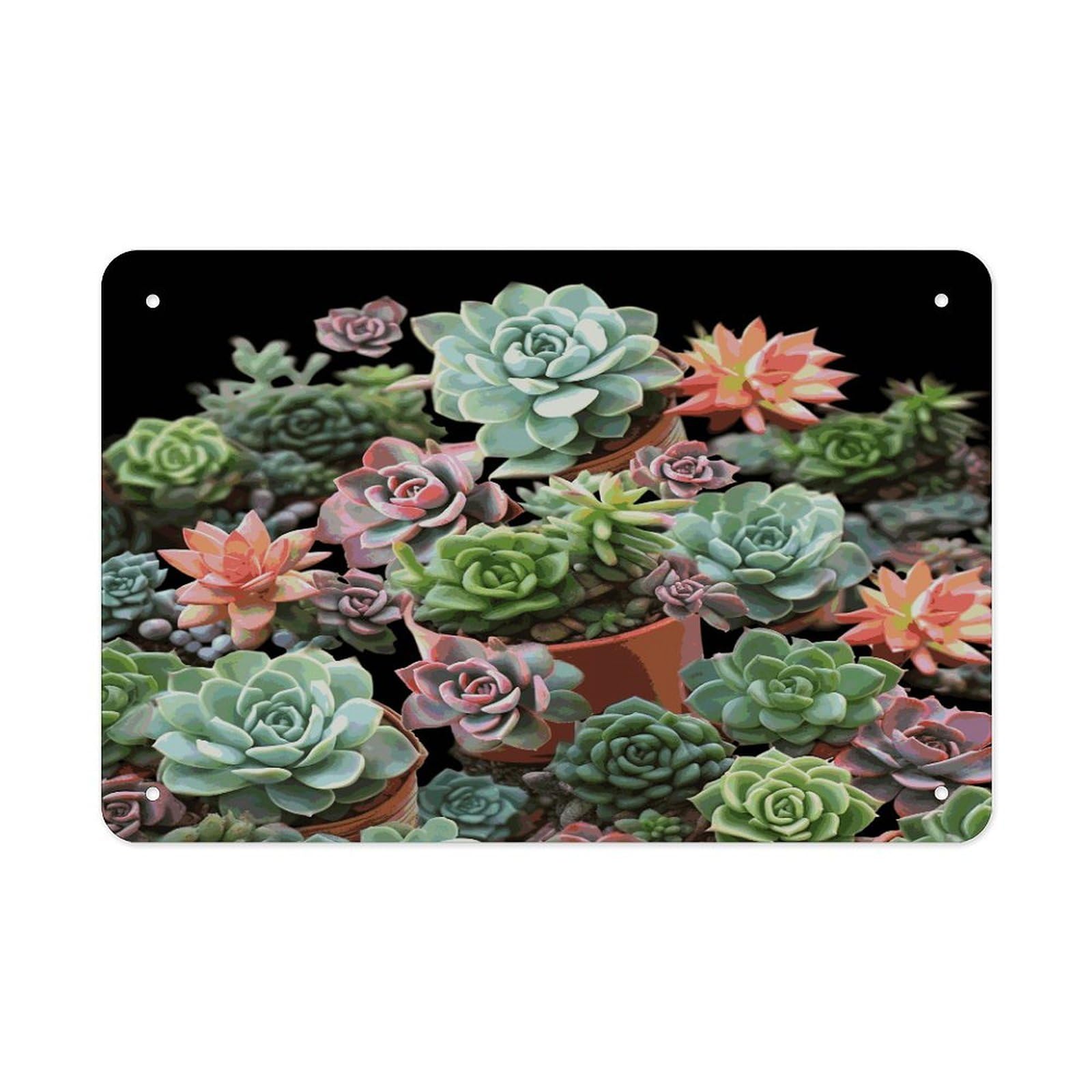 Fekiloot Style Succulents Metal Signs Wall Art Tin Sign