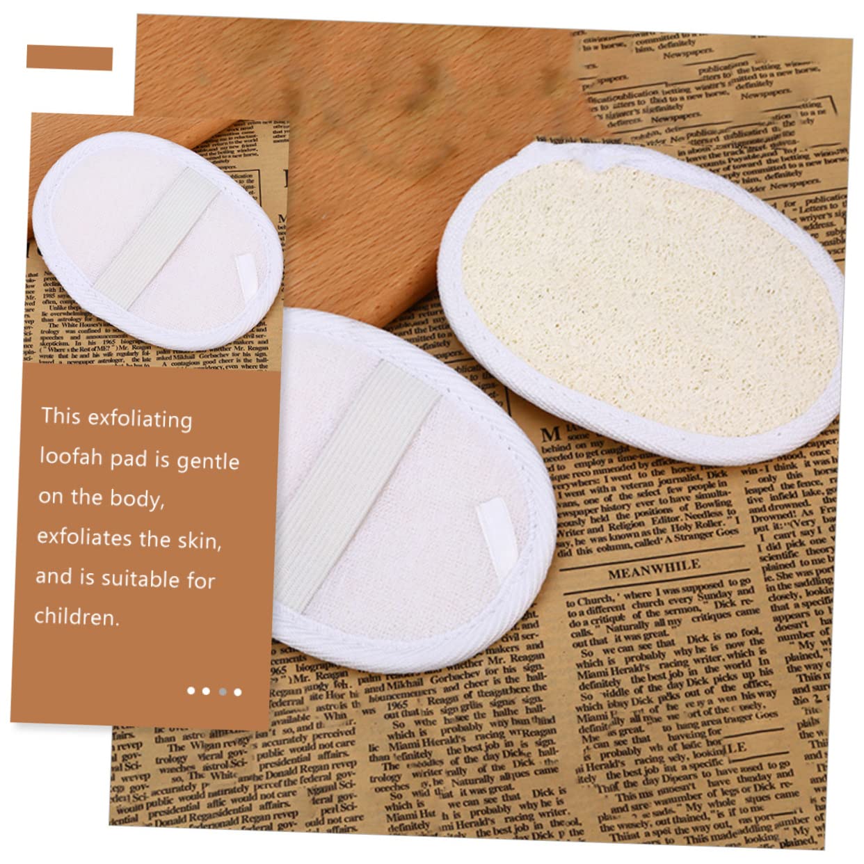 CLISPEED 2Pcs Exfoliating Loofah Sponge Pads with Lanyard Gentle Scrubber for Skin Exfoliation and Cleansing Safe for All Skin Convenient Hanging Design