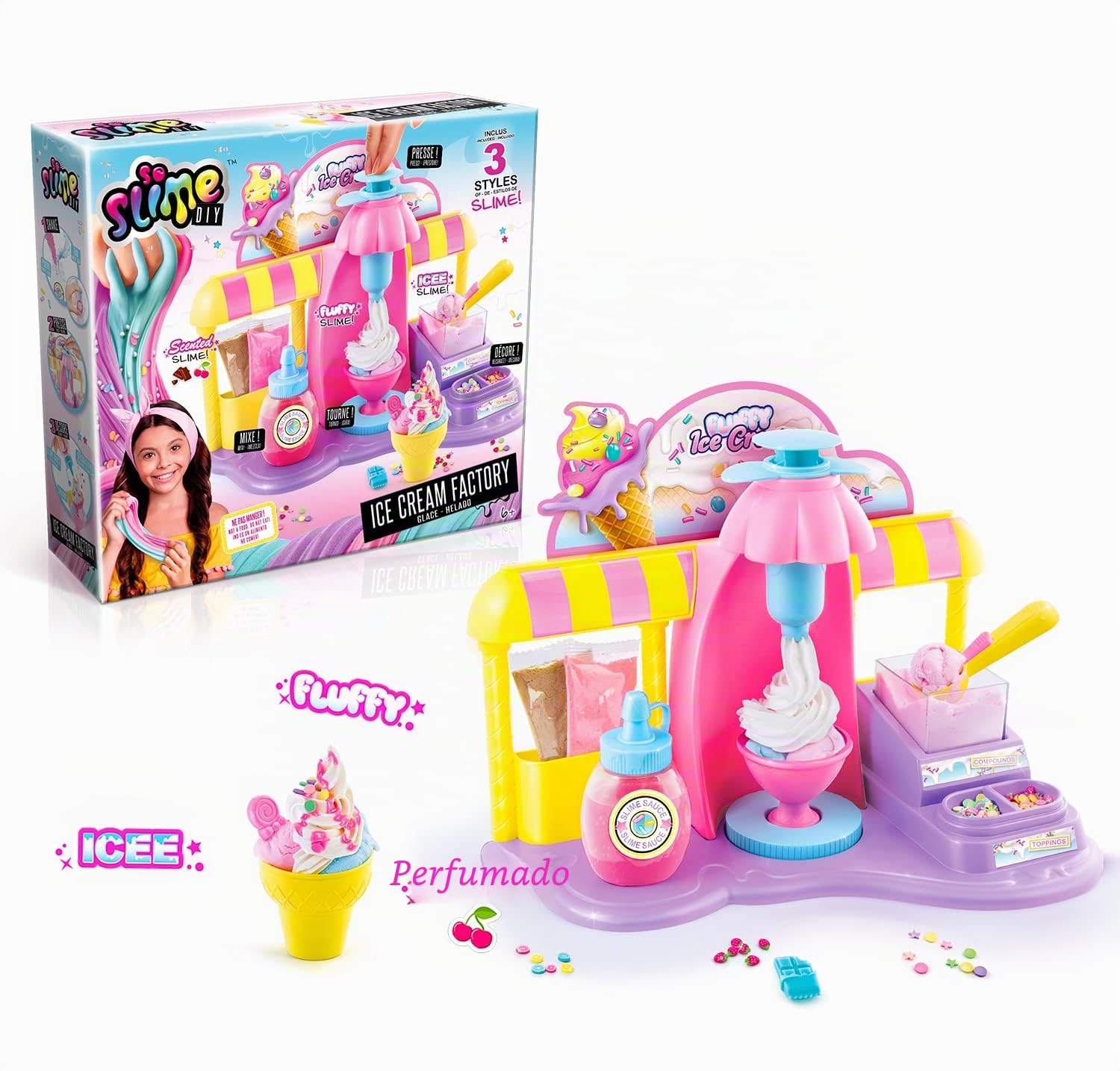 Canal Toys - Slime Fluffy Pop - Fábrica de Helados de Slime Esponjoso y perfumado (Ice Cream Factory) - SSC180